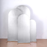 Captivating Silver Spandex Chiara Wedding Arch Covers