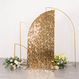 Gold Payette Sequin Half Moon Backdrop Stand Cover
