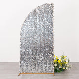 6ft Silver Double Sided Big Payette Sequin Chiara Wedding Arch Cover