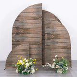 Brown Rustic Wood Spandex Backdrop Stand Cover