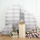 Whitewash Rustic Wood Spandex Backdrop Stand Cover