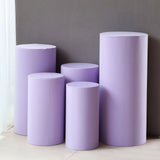 Create a Stunning Display with Lavender Cylinder Stretch Fitted Pedestal Pillar Prop Covers